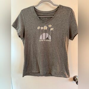 Life Is Good Heather Gray Women's Tee Large